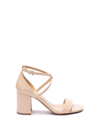 Michael Kors Sophie 70mm Leather Sandals In Beige