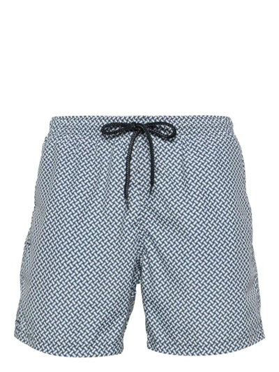 Drumohr Elastic Waist Swim Trunks In Multicolor