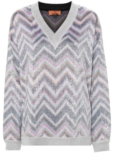 Missoni `caperdoni` V-neck Sweater In Blue