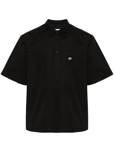 Off-white `ow Emb Summer Heavycot` Short Sleeve Shirt In Black  