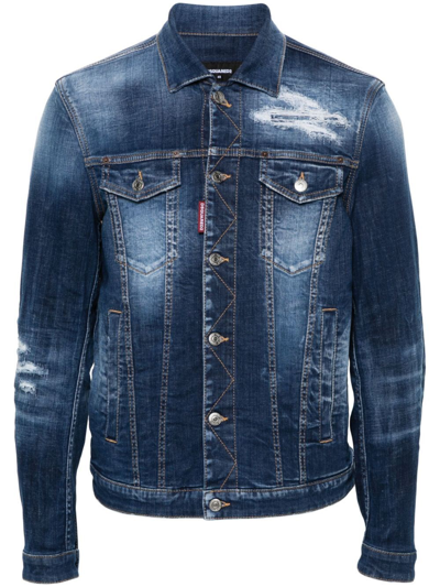 Dsquared2 Dan Stretch Denim Jean Jacket In Blue