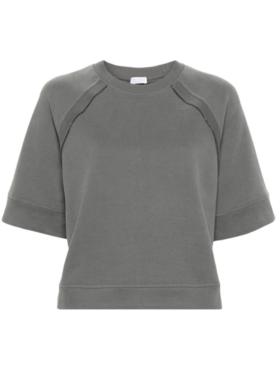 Brunello Cucinelli Crew-neck T-shirt In Grey