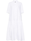 Jil Sander Drop-waist Cotton Shirtdress In White