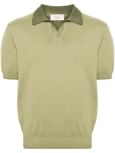 Altea Fine-knit Cotton Polo Shirt In Dark Green