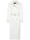 Moorer Twill Double-breasted Trench Coat In Gray