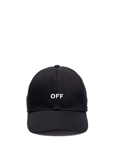 Off-white Off Stamp Drill Cotton Baseball Cap In Black  