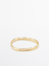 Massimo Dutti Set Of Textured Asymmetric Bracelets In Golden
