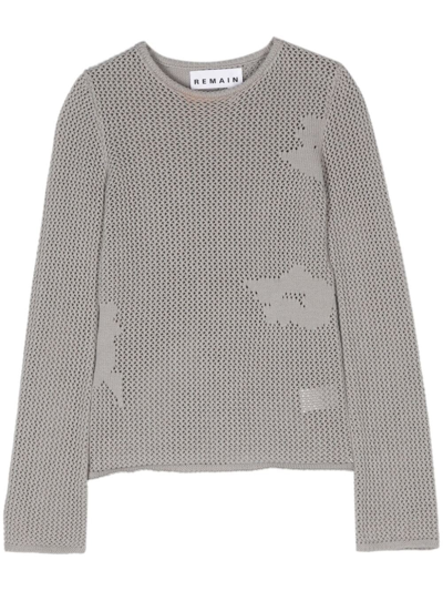 Remain Birger Christensen Heva Crochet-knit Jumper In Gray