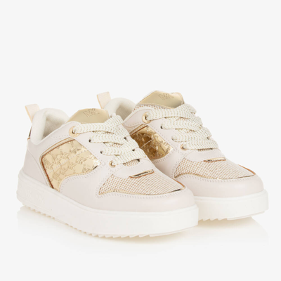Michael Kors Teen Girls Ivory & Gold Lace-up Trainers