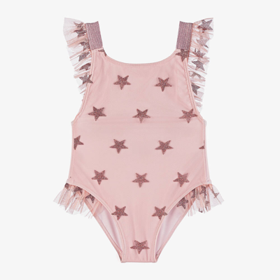 Selini Action Kids' Girls Pink Glitter Star Swimsuit