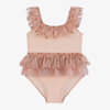 SELINI ACTION GIRLS PINK TULLE FRILL SWIMSUIT