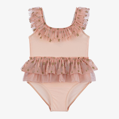 Selini Action Kids' Girls Pink Tulle Frill Swimsuit