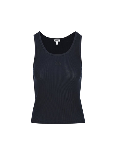 Loewe Logo Embroidered Tank Top In Blue