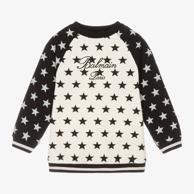 Balmain Kids' Boys Ivory Cotton Star Sweatshirt