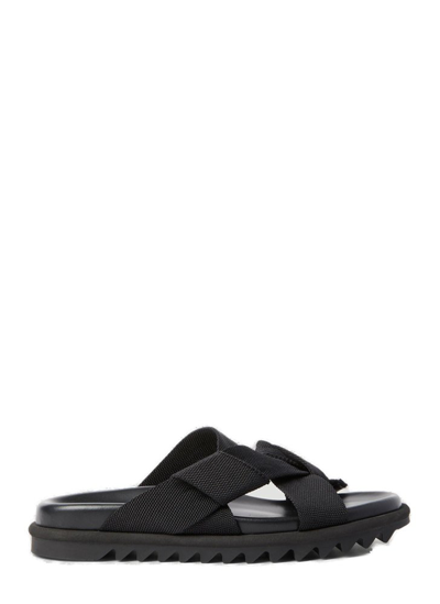 Dries Van Noten Knotted Slides In Black