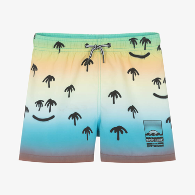 Molo Teen Boys Green Palm Spray Swim Shorts (upf50+)