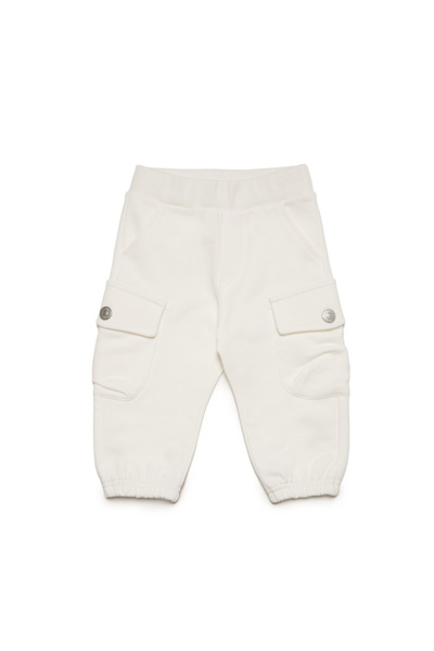Diesel Kids Pblob Logo Embroidered Trousers In White