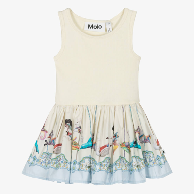 Molo Babies' Girls Ivory Cotton Carousel Dress