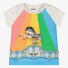 Molo Girls Ivory Cotton Rainbow Carousel T-shirt In Ivory
