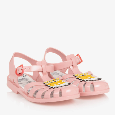 Kenzo Kids Girls Teen Pink Cartoon Tiger Jelly Shoes