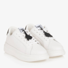 KARL LAGERFELD KARL LAGERFELD KIDS TEEN WHITE LEATHER LACE-UP TRAINERS
