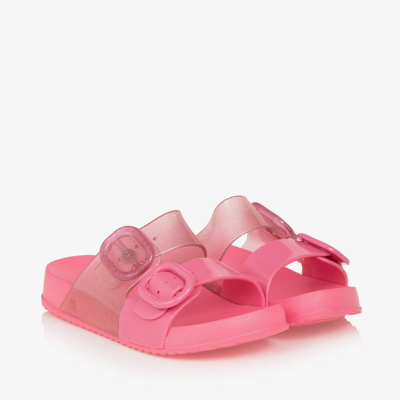Mini Melissa Kids' Girls Pink Glitter Sliders