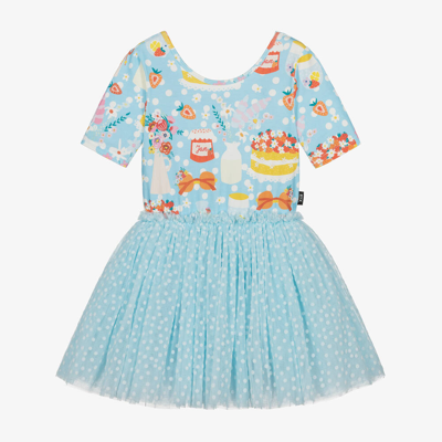 Rock Your Baby Kids' Girls Blue Cotton Tutu Dress