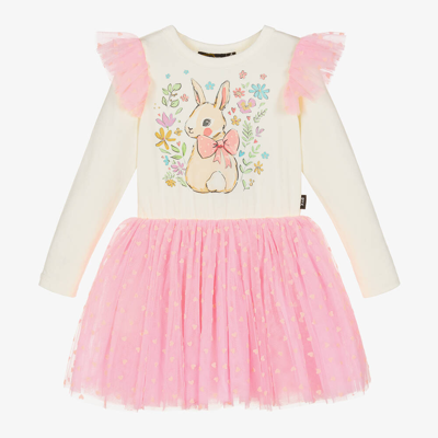 Rock Your Baby Kids' Girls Ivory & Pink Jersey Tutu Dress