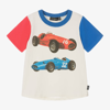 ROCK YOUR BABY BOYS IVORY COTTON VINTAGE RACING T-SHIRT