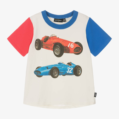 Rock Your Baby Kids' Boys Ivory Cotton Vintage Racing T-shirt