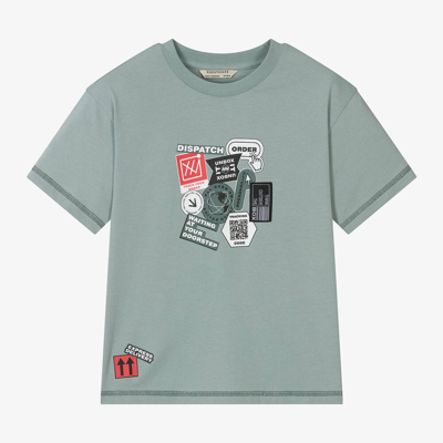 Mayoral Nukutavake Kids' Boys Green Graphic Cotton T-shirt