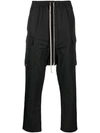 RICK OWENS DROPPED CROTCH CARGO TROUSERS