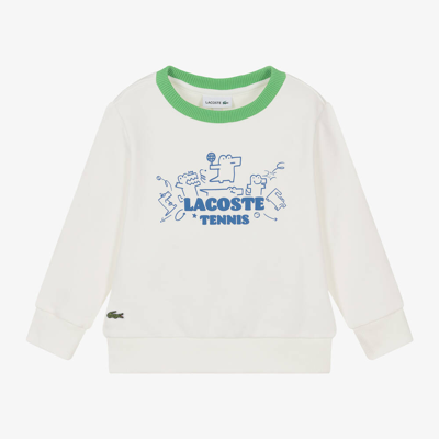 Lacoste Kids' Boys Ivory Cotton Tennis Sweatshirt