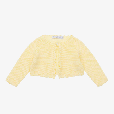 Paloma De La O Babies'  Girls Yellow Knitted Cardigan