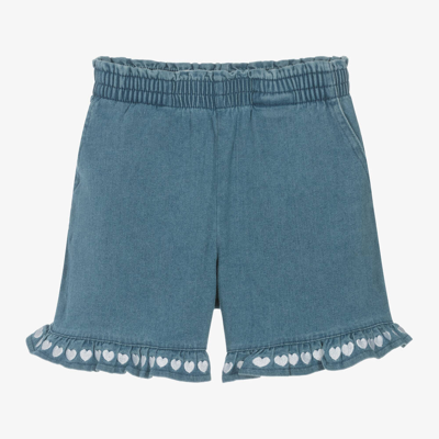 Guess Kids' Girls Blue Cotton Shorts