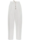Brunello Cucinelli Straight-leg Gabardine Trousers In White