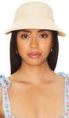 Brixton Newport Cotton And Straw Visor In 自然色 & 自然色