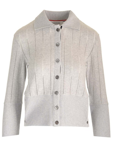 Thom Browne Buttoned Cardigan In Grey