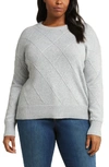 Caslon Diamond Pattern Sweater In Grey Heather