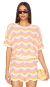L*space Make Waves Stripe Cover-up Shorts In Catching Sunsets