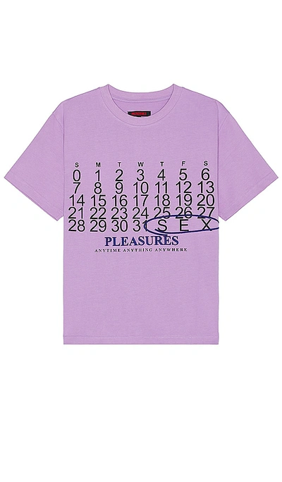 Pleasures Calendar Heavyweight T-shirt In 薰衣草