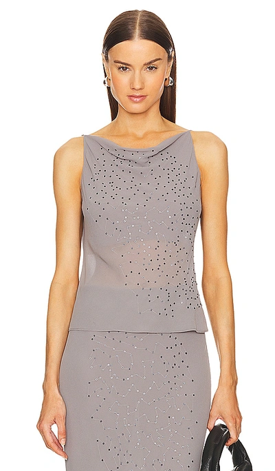 L'academie By Marianna Estelle Top In Charcoal Gray