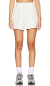 Varley Alder Drawstring Jersey Shorts In 象牙白夹花纱线