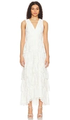 1.state Cascading Ruffle Maxi Dress In 新颖象牙白