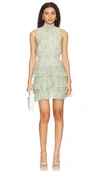 1.state Floral Print Tiered Ruffle Minidress In Blue River