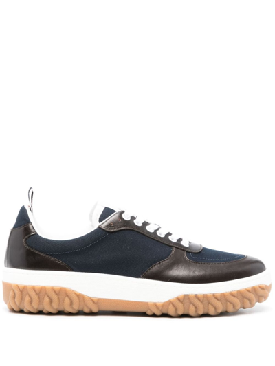 Thom Browne Letterman Panelled Sneakers In Blue