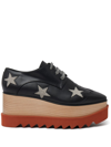 STELLA MCCARTNEY BLACK ELYSE STARS PLATFORM BROGUES