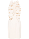 Genny Ruffle-trim Crinkled Minidress In White