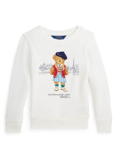 Polo Ralph Lauren Kids' Polo Bear Cotton-blend Fleece Sweatshirt In White