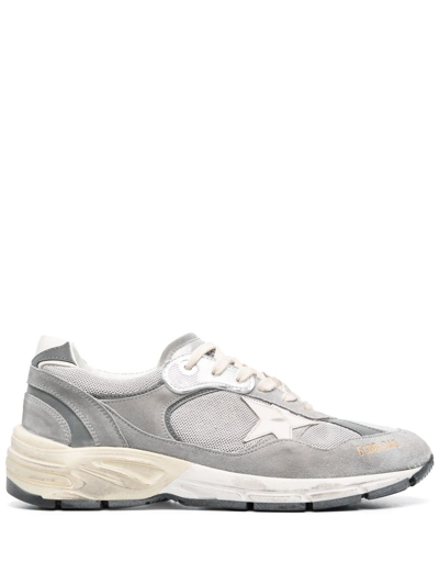 Golden Goose Men's Running Dad Net Suede And Spur Leather Star Sneakers In Gray